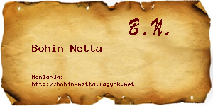 Bohin Netta névjegykártya